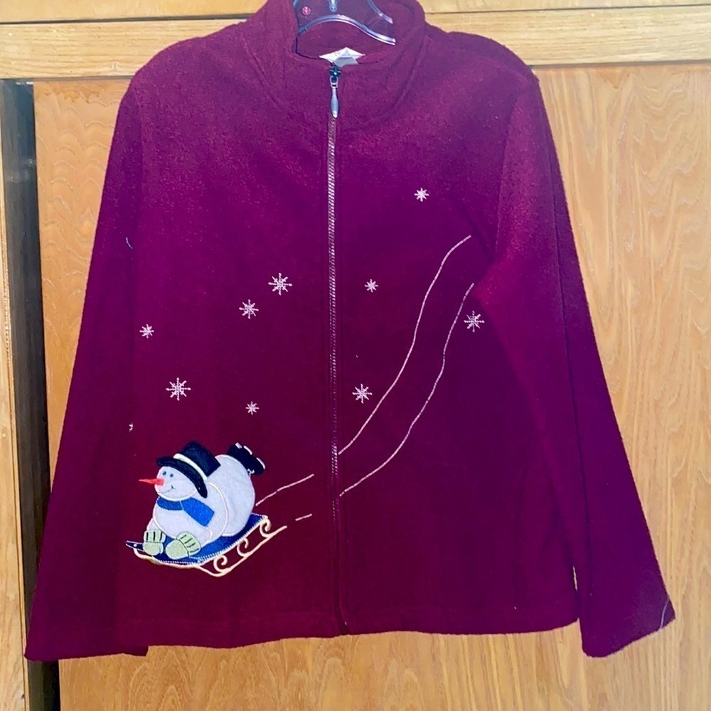Vintage Christopher and Banks, winter  Sherpa fleece jacket 90’s Y2K Christmas